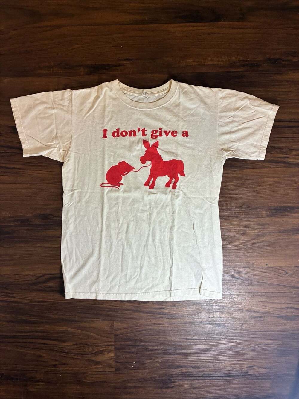 Anvil I Don't Give A Rat's Ass T-Shirt Size M White Red Graphic Novelty